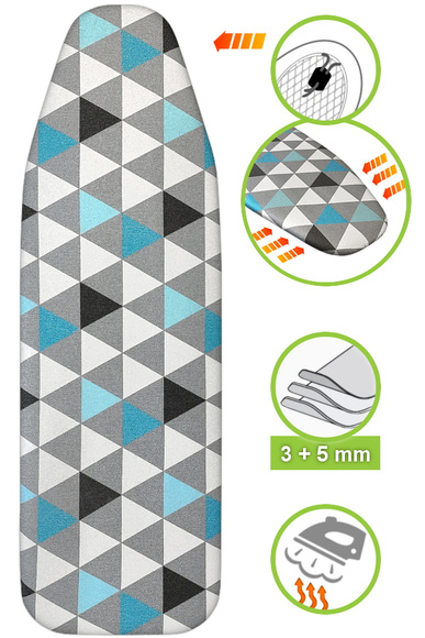 Pokrowiec metalizowany na deskę do prasowania Triangles Laguna DC42F3M + PODKŁAD FILC